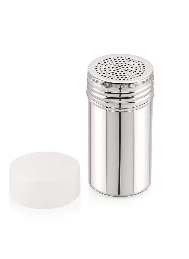 GS Kitchenware Stainless Steel Powder Shaker with Screw-On Cap, 300 ML, Kitchen Dredger for Spices, Sugar, Salt, Flour. - Image 3